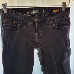 Hydraulic Black Denim Low Waisted Jeans Size 7/8